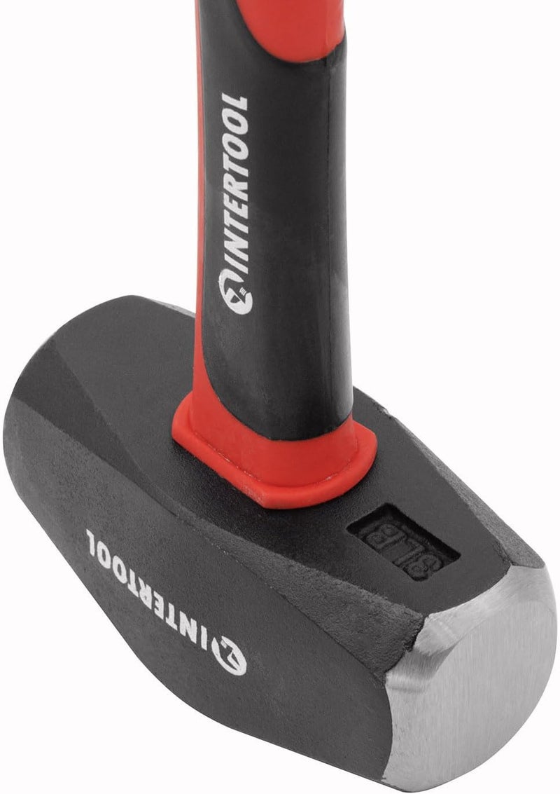 INTERTOOL 3 lbs Small Sledge Hammer | Drilling/Crack Mini Sledgehammer with Heavy-Duty Steel & Shock Absorbing Non-Slip Fiberglass Handle | HT08-0246 - Image 2